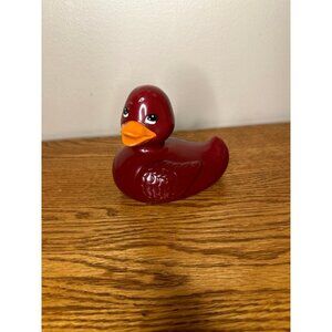 Vintage Bath & Body Works 5” Rubber Duck Ducky Maroon / Red Shiny Retired Large